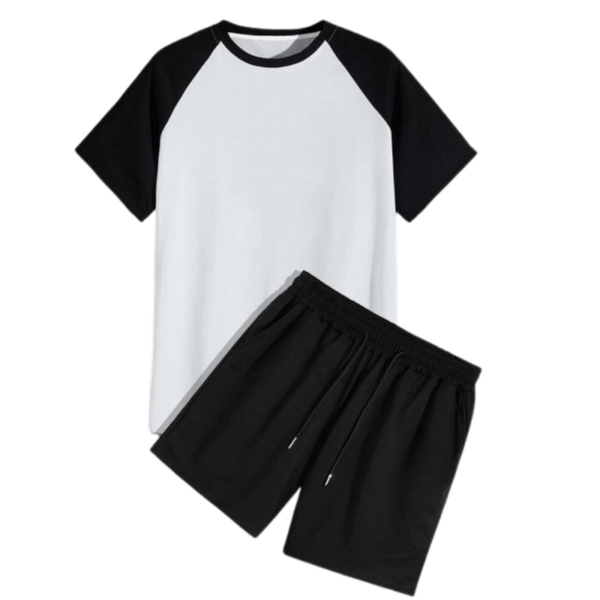 Sleeve Tee  Drawstring Waist Shorts